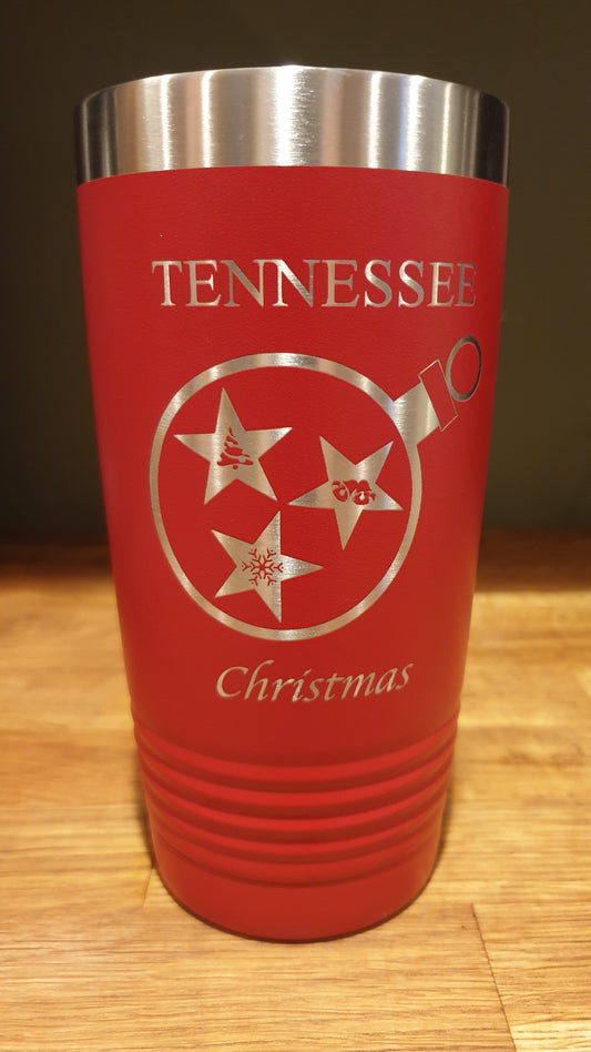 20oz Vacuum Insulated Stainless Steel Tumbler - TN Christmas