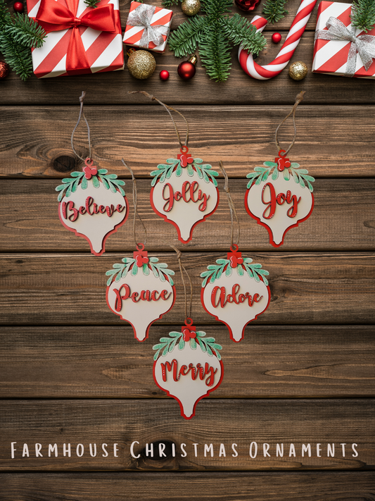 Farmhouse Christmas Ornaments