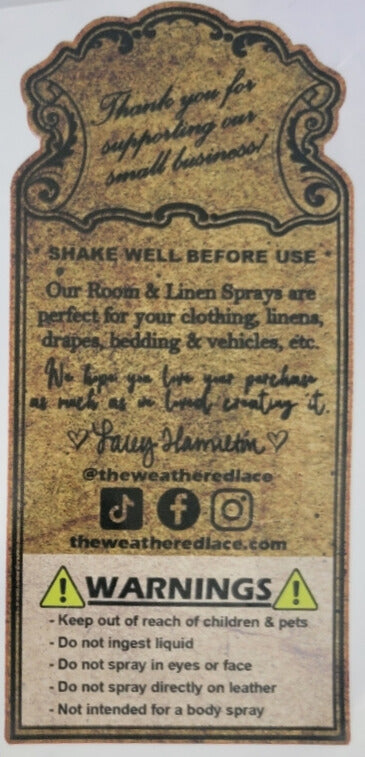 Custom Label for The Weathered Lace